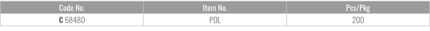 Code No.,Item No.,Pcs/Pkg,C 68480,PDL,200